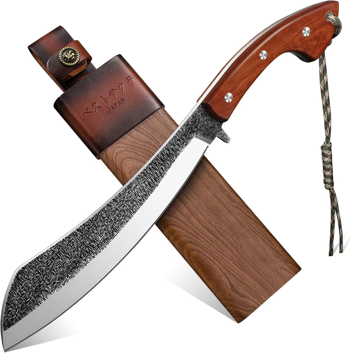 Golden Bird Parang Machete Knife - 9.5 Inch Heavy Duty Machete for Cutting Trees, Gardening