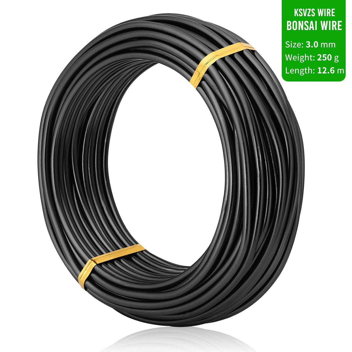 Black-3.0-Anodized Aluminum Bonsai Training Wire 250g Large Roll,Many Size to Choose,KSVZS Bendable