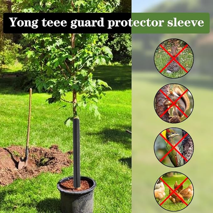 12 Pcs Tree Trunk Protector Guard, 2 Size Sapling Tree Protector from Deer, Tree Bark Protectors