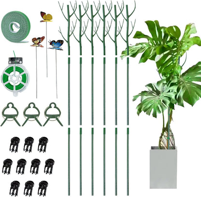 6 Pack Plant Support Plant Stakes for Indoor and Outdoor Plants, 44.8” Plant Sticks with Plant