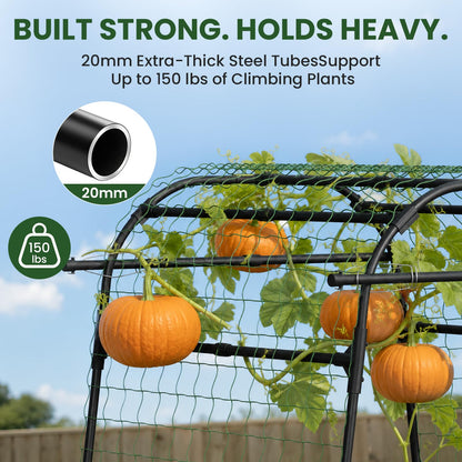 Heavy Duty Garden Arch Trellis for Climbing Plants, 20mm Thick Rustproof Metal Frame, Easy Assembly