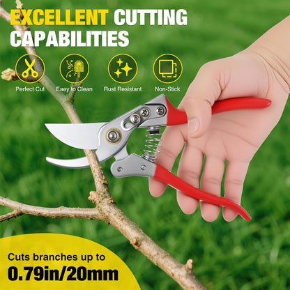Yesker Pruning Shears Garden Shears 8.6" Professional Bypass Garden Scissors Yard Clippers with