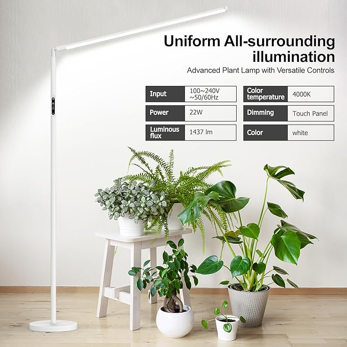 STERREN Grow Lights Stand for Indoor Plants, Full Spectrum Plant Floor Lamp for Indoor Growing, 22W