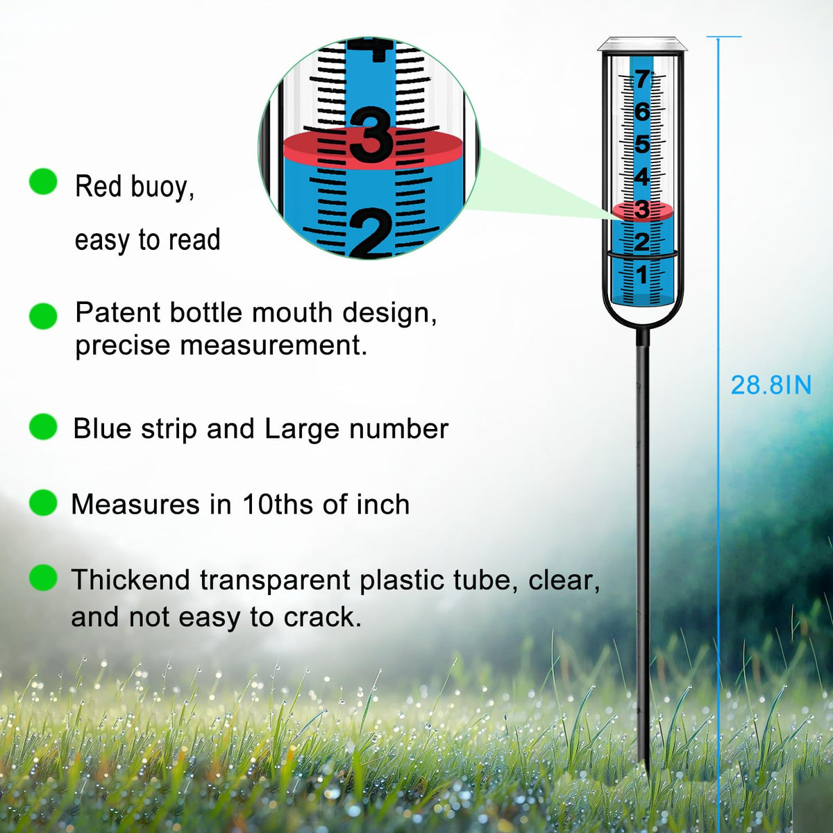 JMBay Rain Gauge Outdoor, Accurate rain gauges Outdoors Best Rated, Tall rain Gauge for Yard with