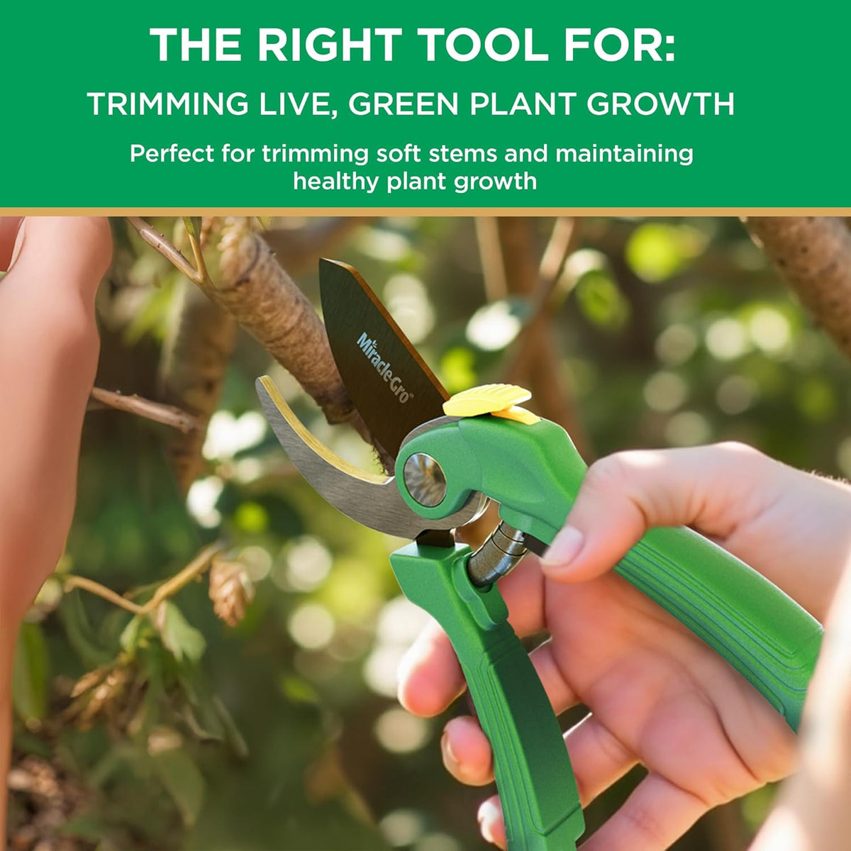 Miracle-Gro 8 in. Bypass Pruning Shears – 1/2 in. Cutting Capacity; Gardening Hand Pruner with