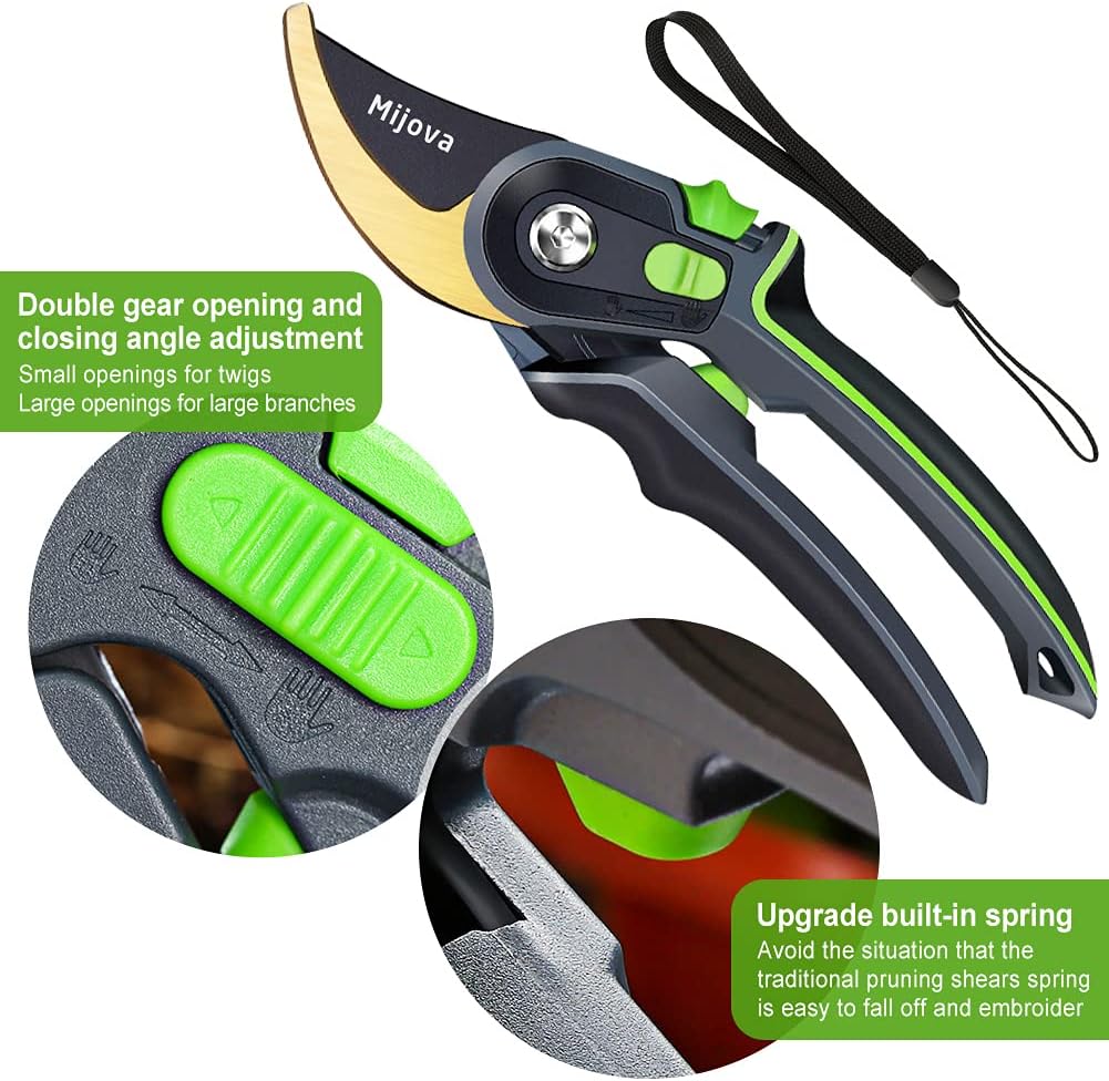 Pruning Shears, Heavy Duty Handheld Gardening Scissors, High Carbon Steel Plant Shears Use for