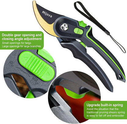 Pruning Shears, Heavy Duty Handheld Gardening Scissors, High Carbon Steel Plant Shears Use for
