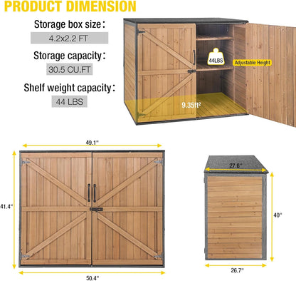 Aivituvin Outdoor Storage Cabinet Trash Can Storage Shed Upgraded with Metal Frame for Garbage Can