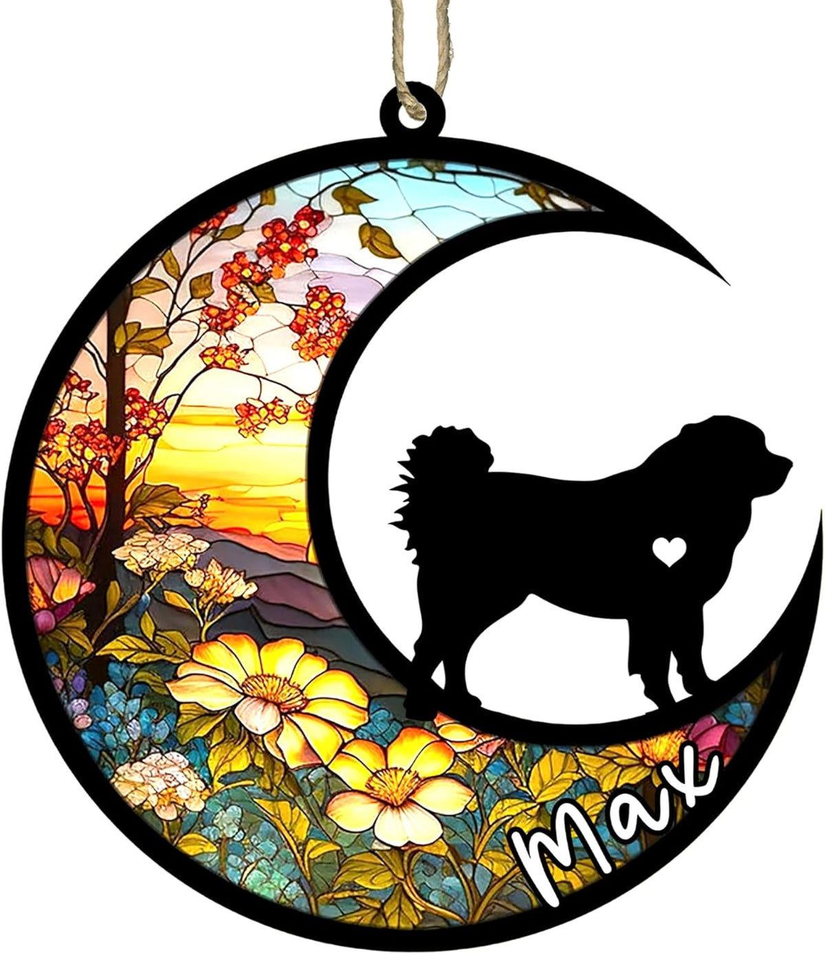Personalized Dog Memorial, Custom Name Caucasian Shepherd Dog Christmas Ornament with Name, Custom