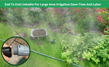 Watoo 2025 Sprinkler Hose & Soaker Hose for Yard - 50 FT Reinforced Flat Garden Hose with Holes