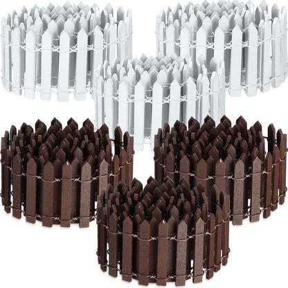 Kigley 6 Pcs 40 Inch Fairy Fence Wood Miniature Garden Picket Fence Decorations for DIY Plant Pot