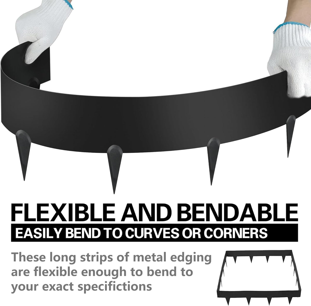 Worth Garden 10-Pack (34Ft Total) Galvanized Steel Landscape Lawn Edging - 8 in. H Bendable Metal