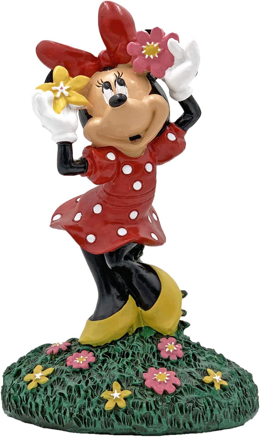 Minnie is Holding Flowers on her Head Everyday Outdoor Garden Statue, 8 Inches Tall, Official