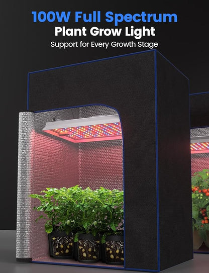 Plant Grow Light, [Smart APP & Expansive 2x3 Ft Coverage] Genuine 100W Output LED Full Spectrum for
