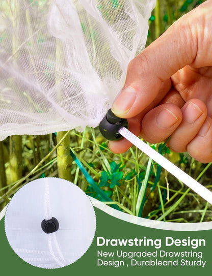 Bird Netting for Garden Protection - 4 Pack Garden Netting Pest Barrier with Drawstring,Mosquito