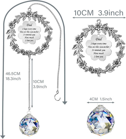 Suncatcher Gifts for Dad, Birthday Gifts for Dad from Daughter Son, Sun Catcher for Christmas