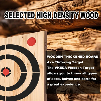 Axe Throwing Wooden Target with Handles & KnifeThrowing with Steel Chain
