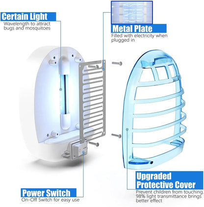 6 Pack Bug Zapper Indoor, Electronic Mosquitoes Killer Zapper with Blue Lights for Living Room