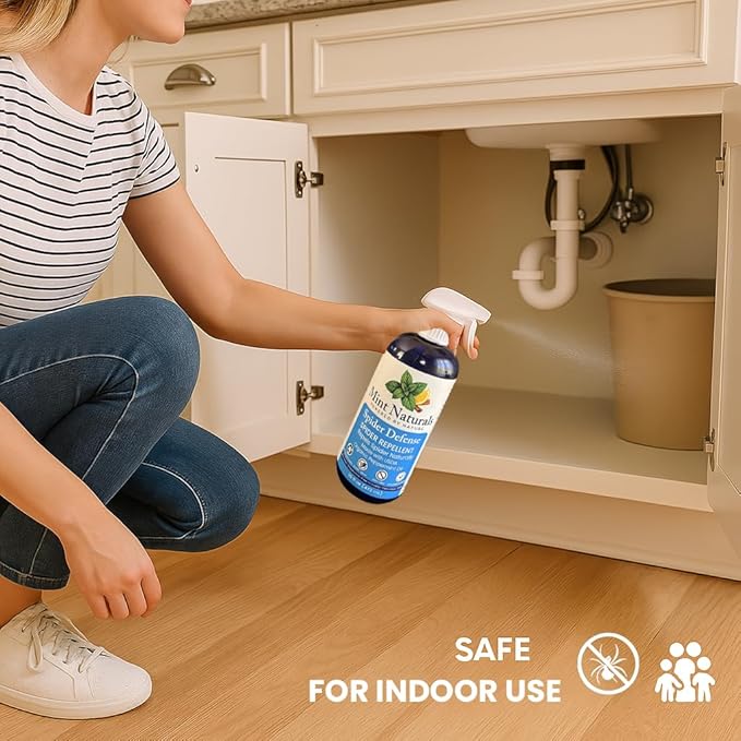 Spider Defense – Natural Spider Repellent Indoor & Outdoor, Peppermint Oil Spray for Home, Cabins