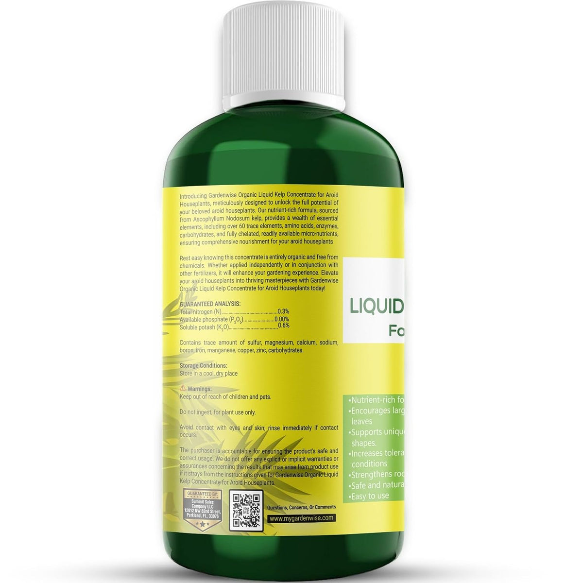 Organic Premium Seaweed Fertilizer - Liquid Kelp Plant Food for Aroid Houseplants: Monstera