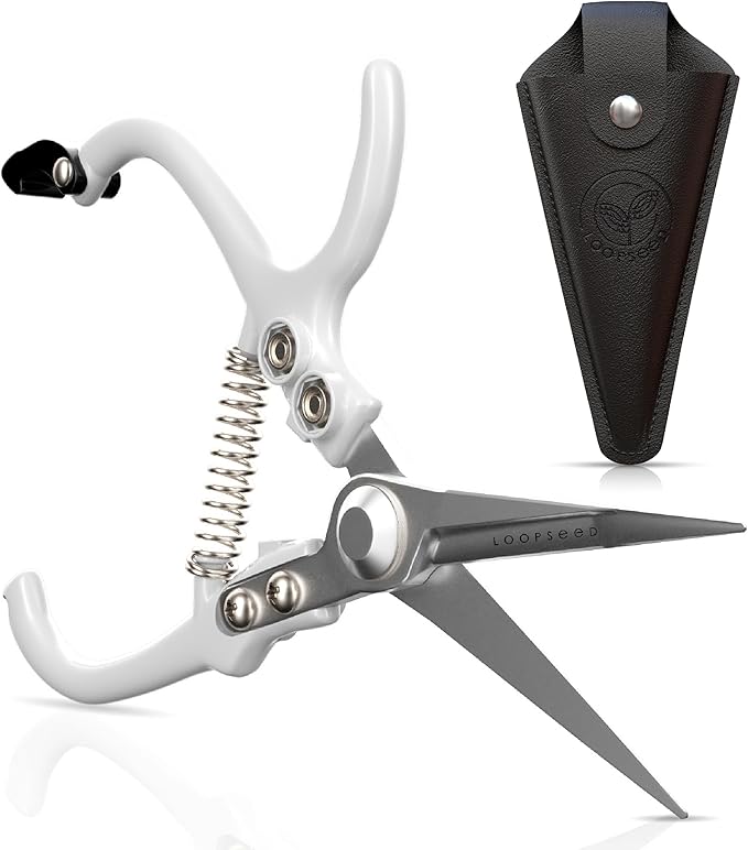 Plant Pruning Shears with Vegan Leather Sheath Garden Trimming Scissors with Belt Holster Bonsai