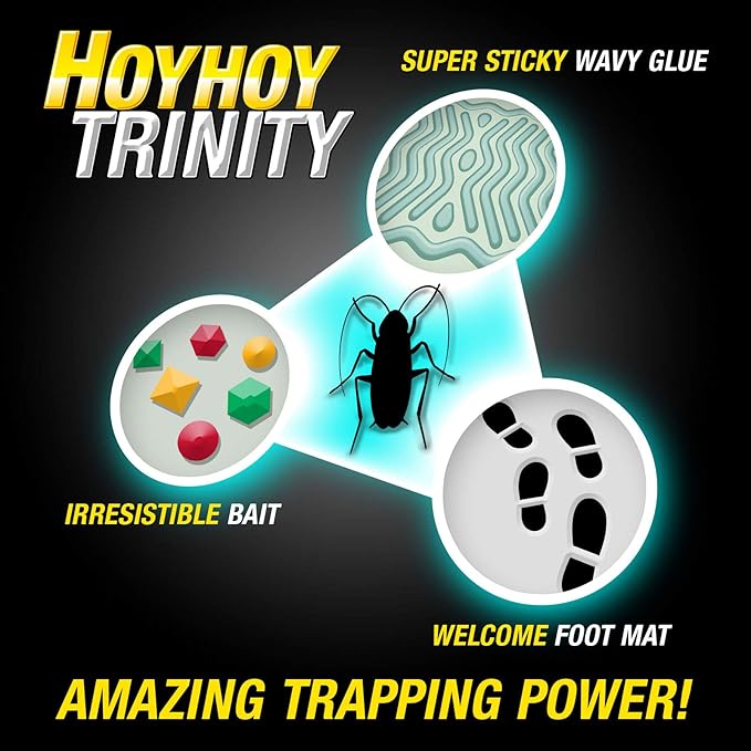 HOY HOY Trap A Roach - Bait Glue Traps, Great for Home with Kids & Pets Indoor, Sticky Pest Control