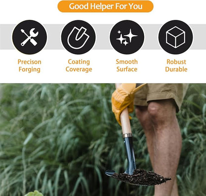 Shovel for Digging,Heavy Duty Garden Shovel with D-Handle,41 Inch Round Point Wooden Handle,Ideal
