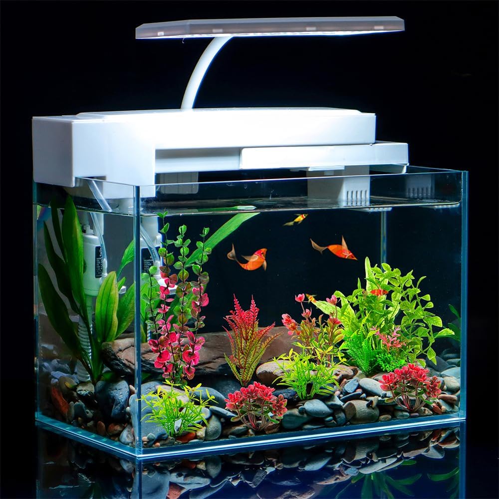 18-Piece Artificial Aquarium Plants Decorations – Large Set with Red & Green Foliage, Fish Tank