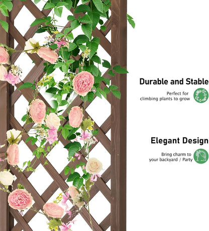 VINGLI Wooden Garden Arbor, Wedding Arch, 7ft Arch Backdrop Stand for Ceremony, Wood Trellis for