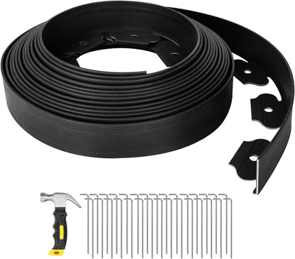 GROWNEER 33FT Landscape Edging Flexible 2 inch Tall Garden Border with 30pcs Galvanized Steel