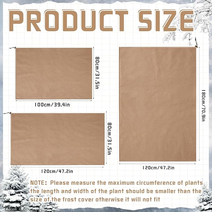 6 Pcs Plant Covers Freeze Protection Reusable Plant Protector with Zipper Frost Cloth Warm