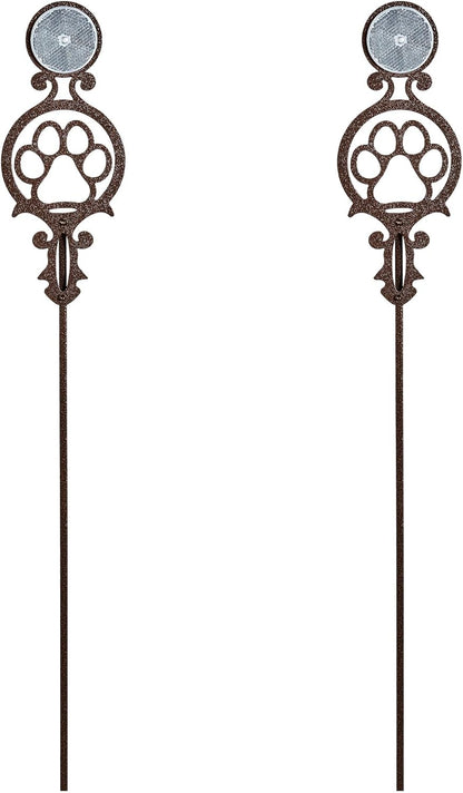 Touch of Class Pathways Reflective Driveway Marker Stake Set of Two for Outdoor Use | Paw Print