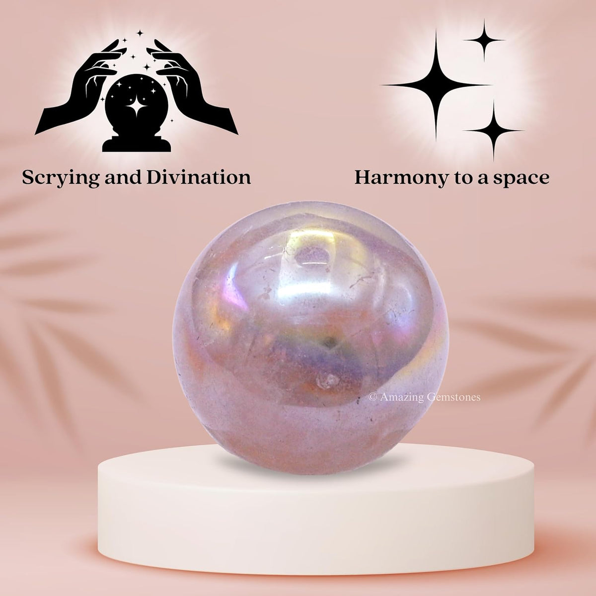 Amazing Gemstone Angel Aura Rose Quartz Crystal Ball - 1" Inches Crystal Sphere Meditation Balls