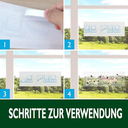 Garsum Window Fly Traps Indoor, 24 Pices Fly Paper Bug Sticky Strips, House Fly Killer Window Decal