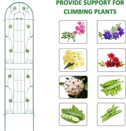 4 Pack Metal Garden Trellis 86.7" H Garden Fence Rustproof Trellis for Climbing Plants Support
