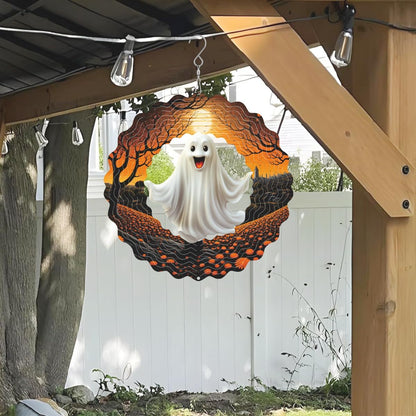 Hanging Wind Spinner Halloween Decor 10 Inch 3D Stainless Wind Spinner for Hanging Outdoor Holidays