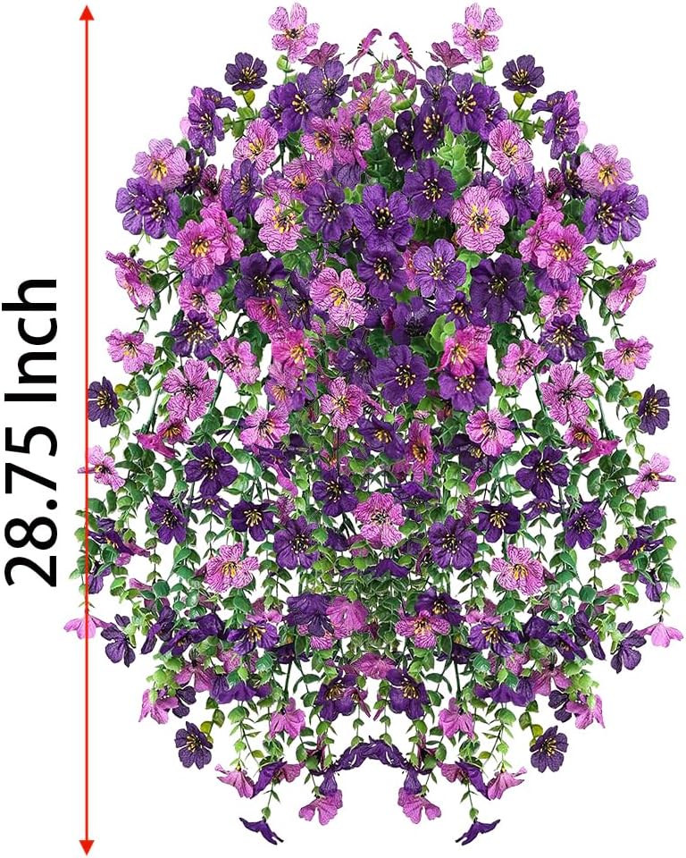 Artificial Hanging Plants Flowers Fake Outdoor Plants Artificial for Porch Hanging Faux Flowers
