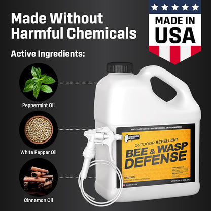 Exterminator’s Choice Bee Exterminator & Wasp Defense - 125 fl oz Cinnamon Scent - Natural