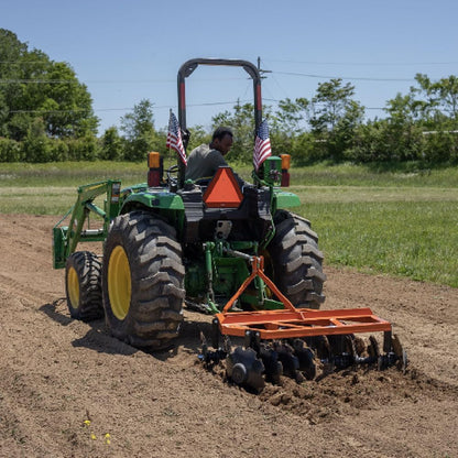 Titan Attachments 3 Point 6ft Notched Disc Harrow Plow Attachment for Cat 1 Tractors, Concave Discs