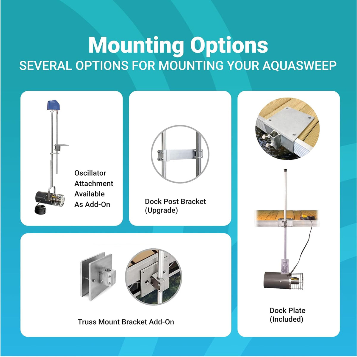 Scott Aerator 1 Horse Power 115V Muck Blaster - 50ft Cord | Aquasweep With Post Mount | Water