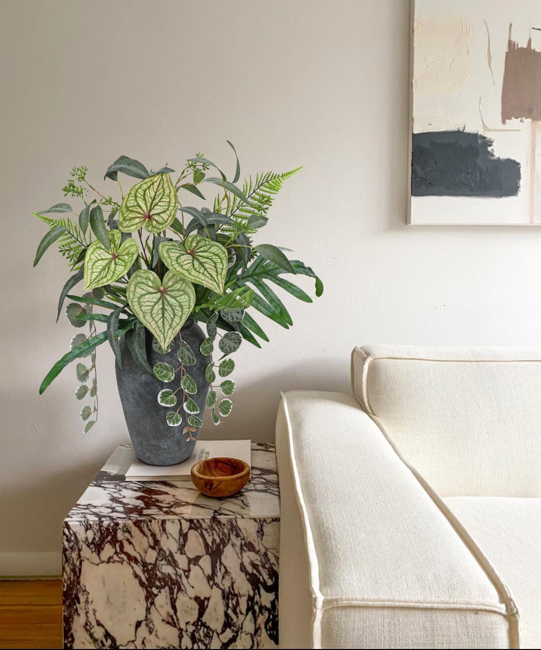 DILATATA Artificial Greenery Stems Box Set, 5 Kinds Mixed Eucalyptus Leaves Trailing Vine Plant