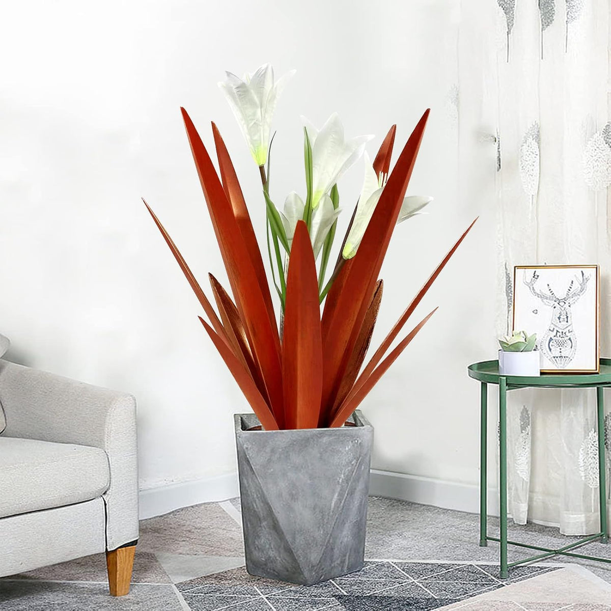 Homight Metal Agave Plant Outdoor Decoration Lily Mexican Yard Art Garden Gift Home Decor Hand