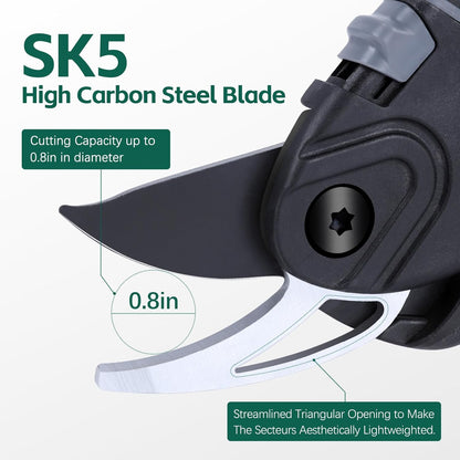 Bypass Secateurs Hand Gardening Pruners Lightweight Garden Pruning Scissors with SK-5 High Carbon
