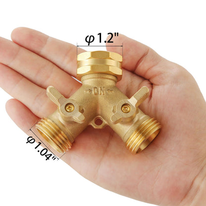 Garden Hose Splitter 2 Way Heavy Duty, Outdoor Faucet Splitter