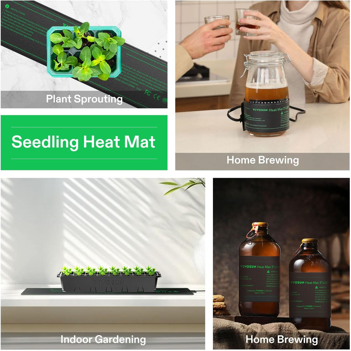 VIVOSUN Durable Waterproof Seedling Heat Mat 3" x 20" UL & MET-Certified Heating Pad for
