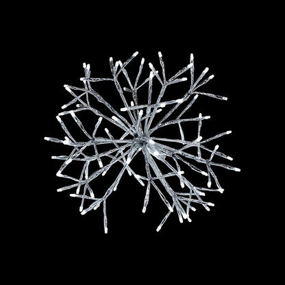 Alpine Corporation 16"H Indoor Holiday 3D Snowflake Hanging Ornament with LED Lights, White , Christmas Decoration