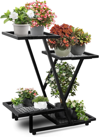2Pack，4Tier plant stand，outdoor plant stands for patio，Planter Display ShelvingIndoor