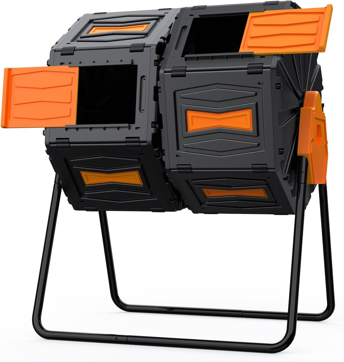 Compost Bin, 45 Gallon Dual Chamber Composter Tumbler, 360 Rotating Compost Bin Outdoor BPA-Free