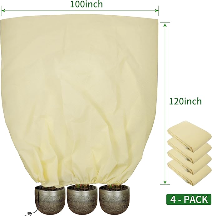 TCBWFY 120x100 Inch Huge Plant Covers Freeze Protection Frost Cloth for Outdoor Plants,2.82oz/yd²