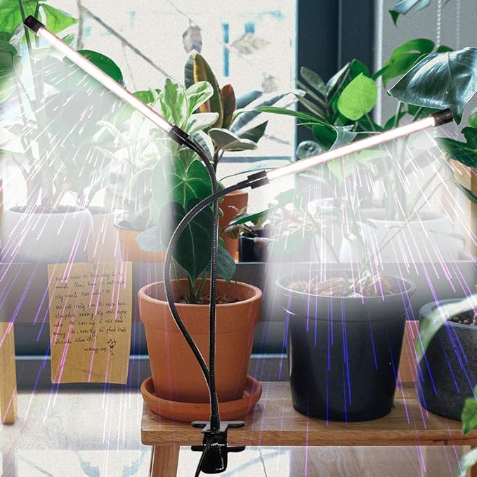 GHodec Grow Light,Full Spectrum White 84 LED Clip Plant Lights for Indoor Plants Growing, 4/8/12H